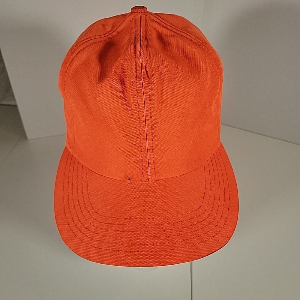 Hunters Orange Fitted Hat by Paramount Headware Size Small With Ear‎ Covers